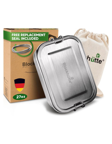 Caja de Almuerzo de Acero Inoxidable Blockhütte 800ml 3 Compartimentos