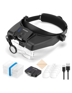 Lentes de Aumento COYLAPY con Luz LED 1x-14x para Trabajo Cercano
