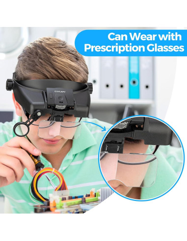Lentes de Aumento COYLAPY con Luz LED 1x-14x para Trabajo Cercano