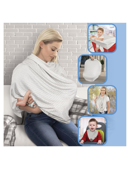 Cubierta de Lactancia 5 en 1 Nuby con Babero de Dentición Cubierta de Lactancia 5 en 1 Nuby con Babero de Dentición