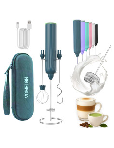 Espumador de Leche VOMELON Recargable 3 Velocidades Verde
