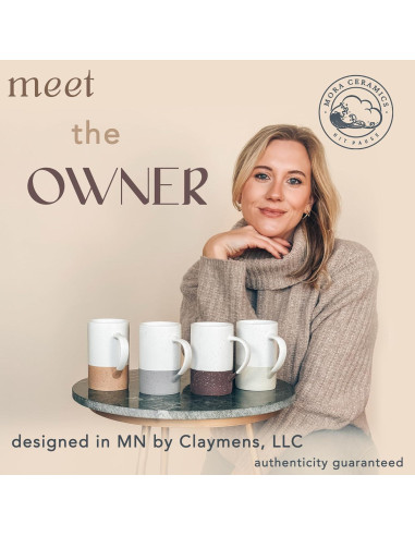 Taza de Té Cerámica Mora con Infusor y Tapa 355 ml Yeso