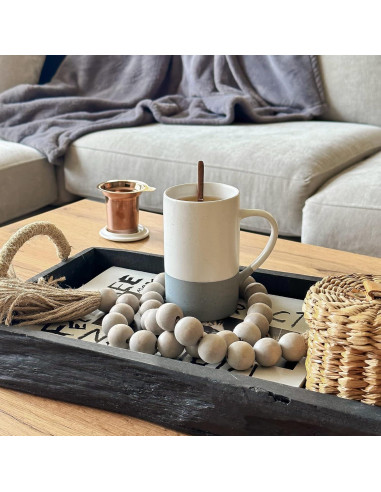 Taza de Té Cerámica Mora con Infusor y Tapa 355 ml Yeso