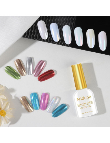 Kit de Polvo de Uñas Artdone 16 Tarros Efecto Espejo Holográfico