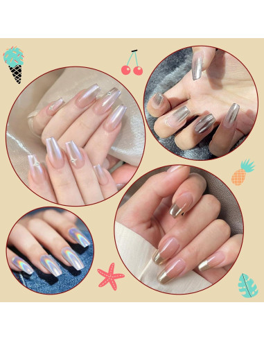 Kit de Polvo de Uñas Artdone 16 Tarros Efecto Espejo Holográfico