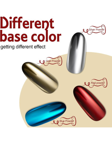 Kit de Polvo de Uñas Artdone 16 Tarros Efecto Espejo Holográfico