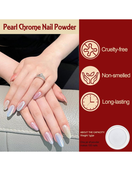 Kit de Polvo de Uñas Artdone 16 Tarros Efecto Espejo Holográfico