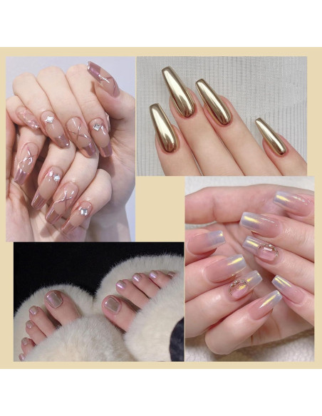 Kit de Polvo de Uñas Artdone 16 Tarros Efecto Espejo Holográfico