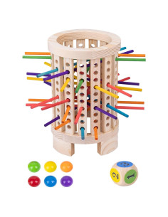 Juego de Mesa Montessori WodGod de Madera con 42 Palitos y 6 Bolas