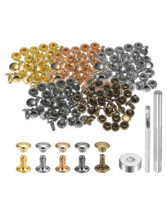 Conjuntos de Remaches de Cuero HARFINGTON 100pcs 6mm Metálicos