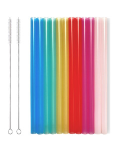 12 Pajitas de Silicona Reutilizables HT-INTL 20 cm Multicolor 2
