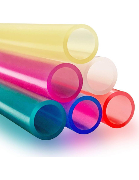 12 Pajitas de Silicona Reutilizables HT-INTL 20 cm Multicolor