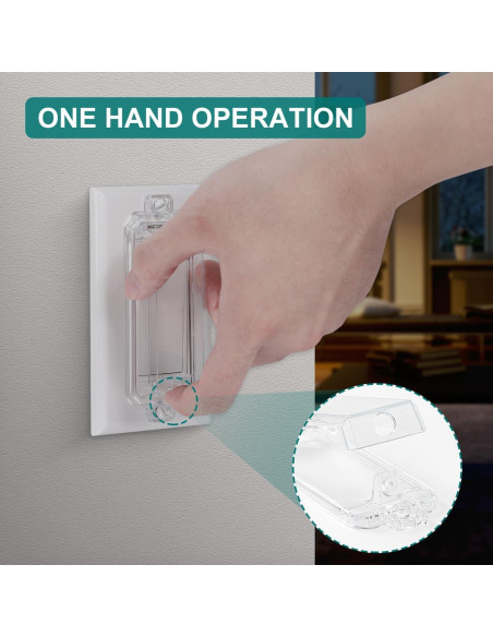 Protector de Interruptor de Luz CLYMENE Estilo Rocker Transparente 2 Pz