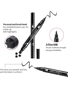 Delineador Impermeable Doble Cara Pinkiou 6 en 1 con Sello 2