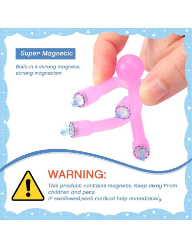 30 Juguetes Magnéticos Coloridos Jerify 7x7cm para Decoración