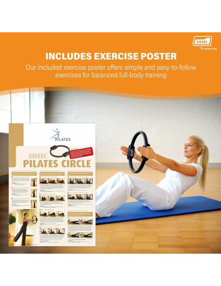 Círculo de Pilates Sissel 38cm con Póster de Ejercicio