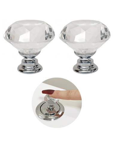 Botón de Cristal en Forma de Diamante OHNAKON para Inodoro