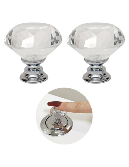 Botón de Cristal en Forma de Diamante OHNAKON para Inodoro