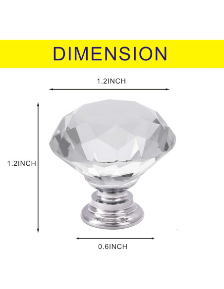 Botón de Cristal en Forma de Diamante OHNAKON para Inodoro