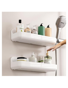 Caddy de Ducha Adhesivo ANRUI 2 Estantes 31.75x4.57cm Blanco