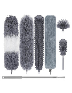 Plumeros de Microfibra Manduoye 7Pcs con Polo Extensible 254cm