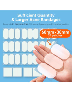 Parche Hidrocoloide XL TKTK para Acné - 124 Parches 60x30mm 2