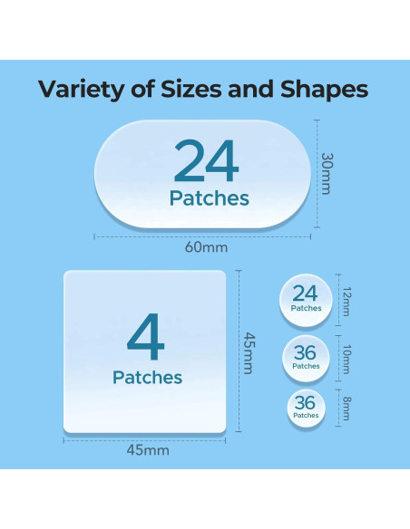Parche Hidrocoloide XL TKTK para Acné - 124 Parches 60x30mm Parche Hidrocoloide XL TKTK para Acné - 124 Parches 60x30mm