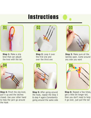 Herramienta de Tejer Multifuncional DAFENCHI 3 Ganchos Beige