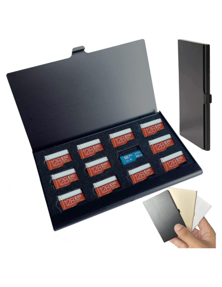 Caja de Aluminio a Prueba de Agua JAKENHAM para 12 Tarjetas Micro SD