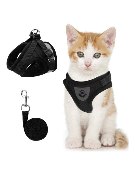 Arnés Chaleco Ajustable para Gato y Perro NCMAMA Negro XS