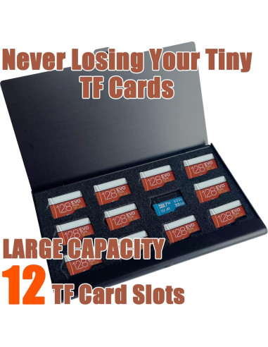 Caja de Aluminio a Prueba de Agua JAKENHAM para 12 Tarjetas Micro SD