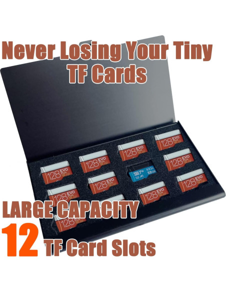 Caja de Aluminio a Prueba de Agua JAKENHAM para 12 Tarjetas Micro SD