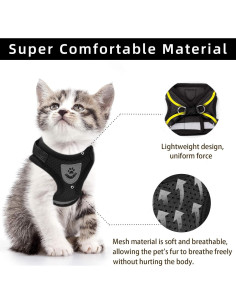Arnés Chaleco Ajustable para Gato y Perro NCMAMA Negro XS 2
