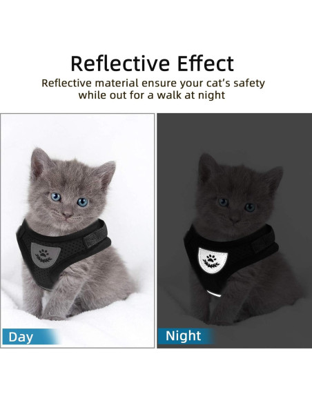 Arnés Chaleco Ajustable para Gato y Perro NCMAMA Negro XS