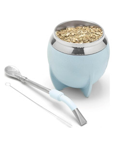 Conjunto de Mate BALIBETOV Acero Inoxidable 3 Piezas Azul Claro
