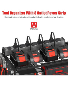 Organizador de Herramientas JUNNUJ 3 Capas con Estación de Carga 8 Salidas 2