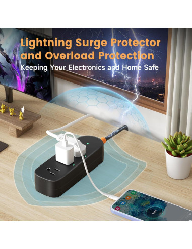 Regleta de Enchufes Impermeable CAKINKON 3 Salidas 1625W