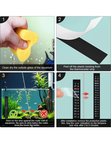 Termómetro Adhesivo para Acuario Kombucha J710654936357 4-36C