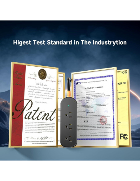 Regleta de Enchufes Impermeable CAKINKON 3 Salidas 1625W