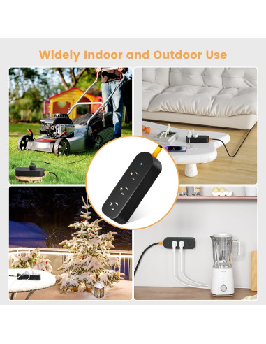 Regleta de Enchufes Impermeable CAKINKON 3 Salidas 1625W