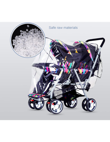 Cubierta de Lluvia ITODA para Cochecito de Bebé Doble Impermeable
