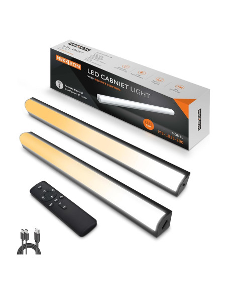 Luces Bajo Gabinete LED Inalámbricas Recargables 20cm Negro