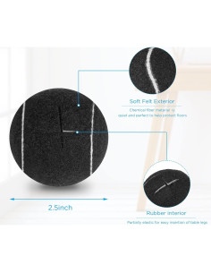 40 Pelotas de Tenis Precortadas Macarrie para Muebles - Negro 2