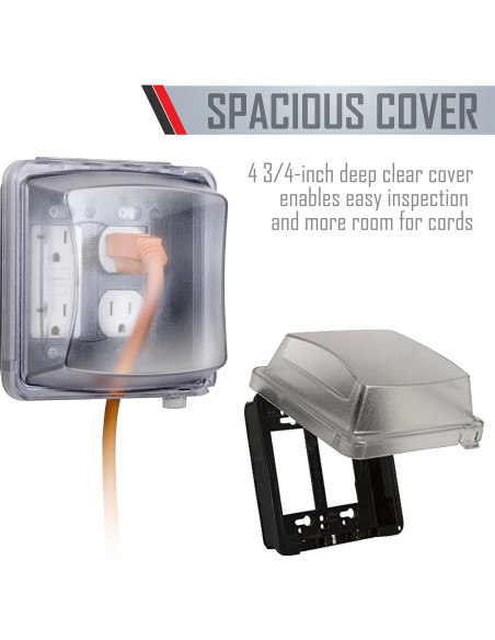 Cubierta a Prueba de Clima TayMac MM2410C 2 Ganglios 14cm