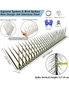 Picos Antiardillas TIQUKDELY 101.6 cm Acero Inoxidable 2