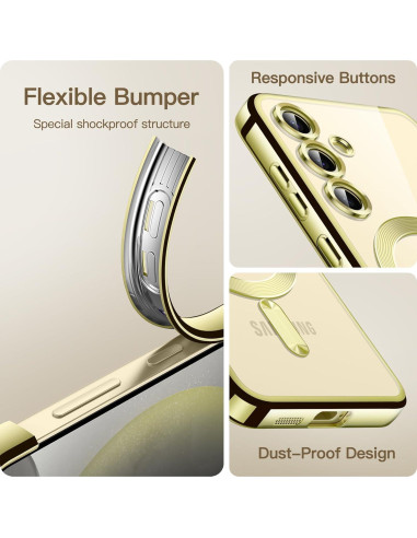 Funda Transparente TPU JETech para Samsung Galaxy S24 6.2" Amarillo