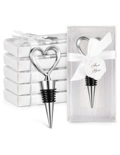 30 Tapones de Vino Corazón Plateado Ferraycle - Clásico