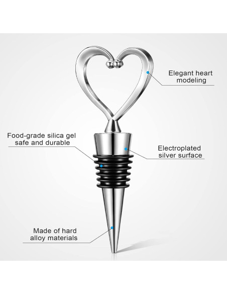 30 Tapones de Vino Corazón Plateado Ferraycle - Clásico