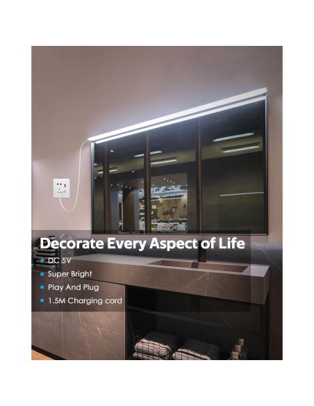 Tira de Luz LED USB 1M Samsion Blanca Fría IP67 Regulable