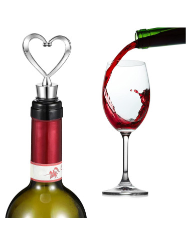 30 Tapones de Vino Corazón Plateado Ferraycle - Clásico